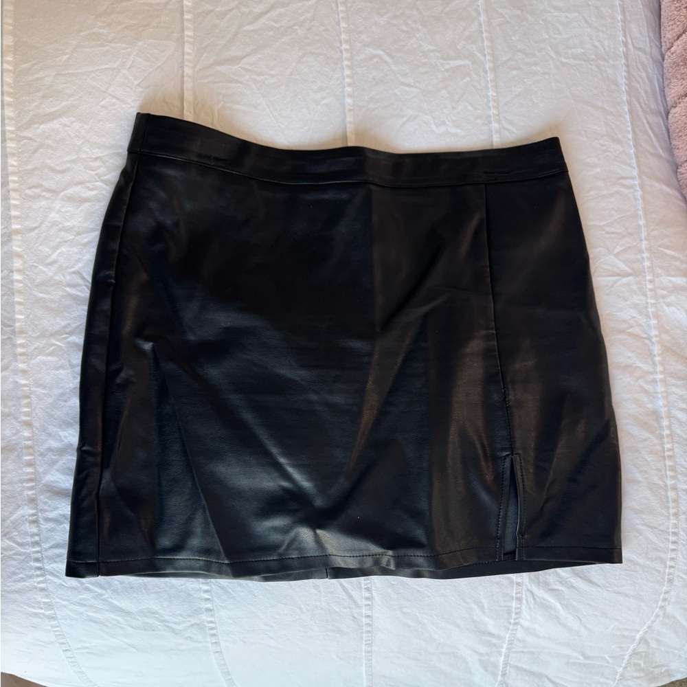 Black Leather Mini Skirt